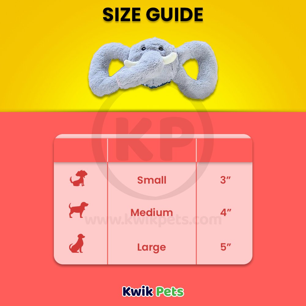 Jolly Pet Tug-a-Mals Elephant Dog Toy Grey Medium 4-in