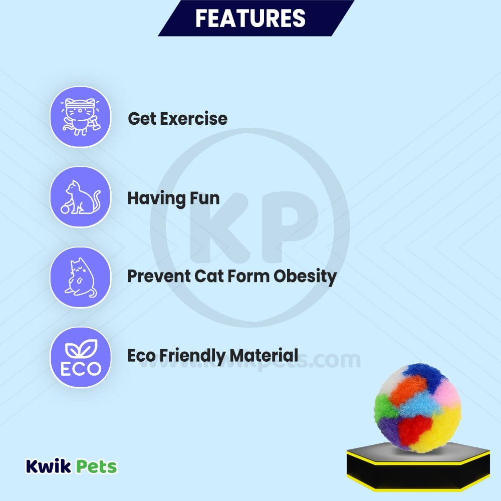 Spot Kitty Yarn Puffs Catnip Toy Assorted Small 4 Count 1.5-in