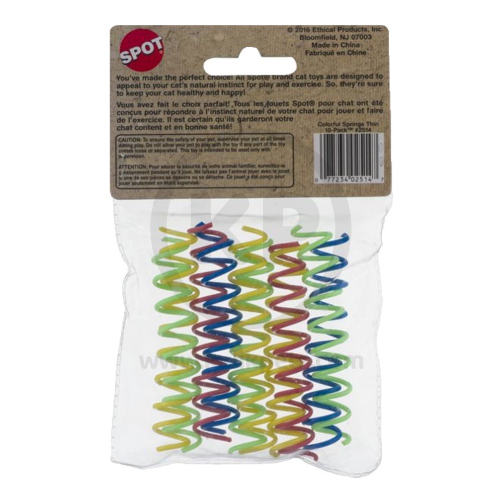 Spot Thin Colorful Springs Cat Toy Assorted 10 Count 3-in