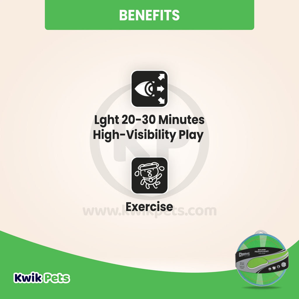 Chuckit! Paraflight Max Glow Dog Toy Green/White Large