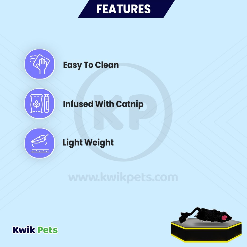 Spot Shaggy Plush Ferret Rattle & Catnip Cat Toy Black Large 11-in