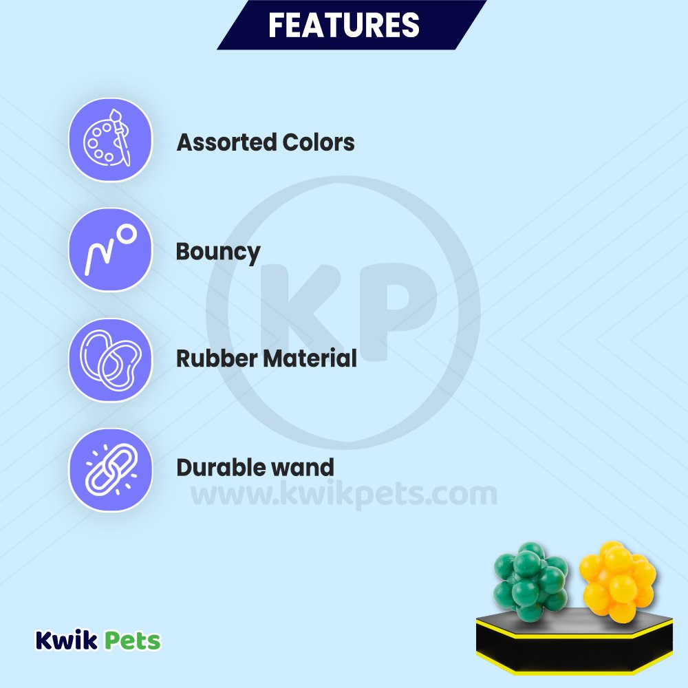 Spot Atomic Rubber Bouncing Ball Cat Toy Assorted 2 Count