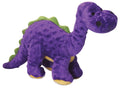 goDog Checkers Dinos Bruto Chew Guard Technology Squeaky Plush Dog Toy Purple Large