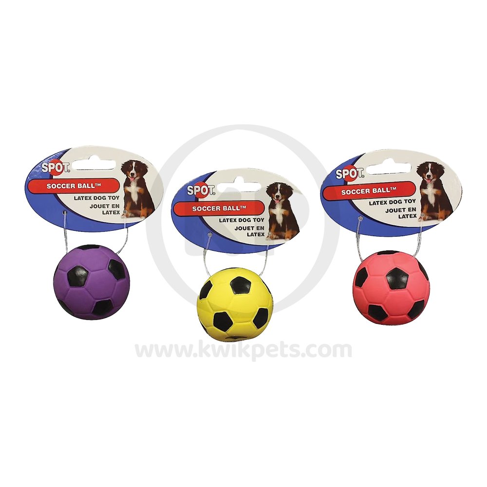 Spot Latex Soccer Ball Dog Toy Assorted 2-in