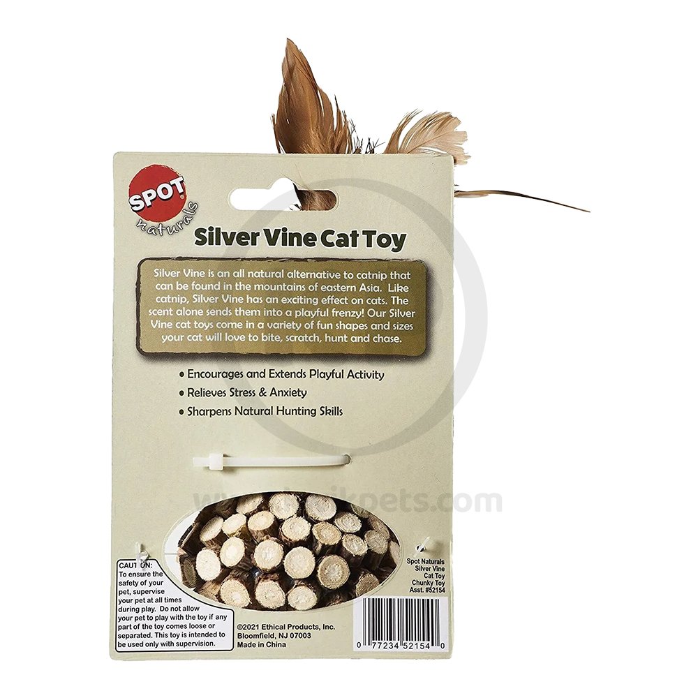 Spot Silver Vine Chunky Cat Toy Assorted Tan/Brown 6-in