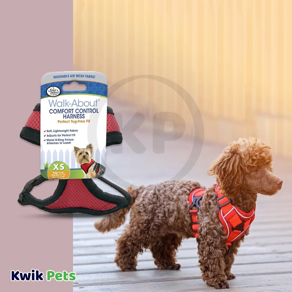 Four Paws Comfort Control Dog Harness Red Extra Small