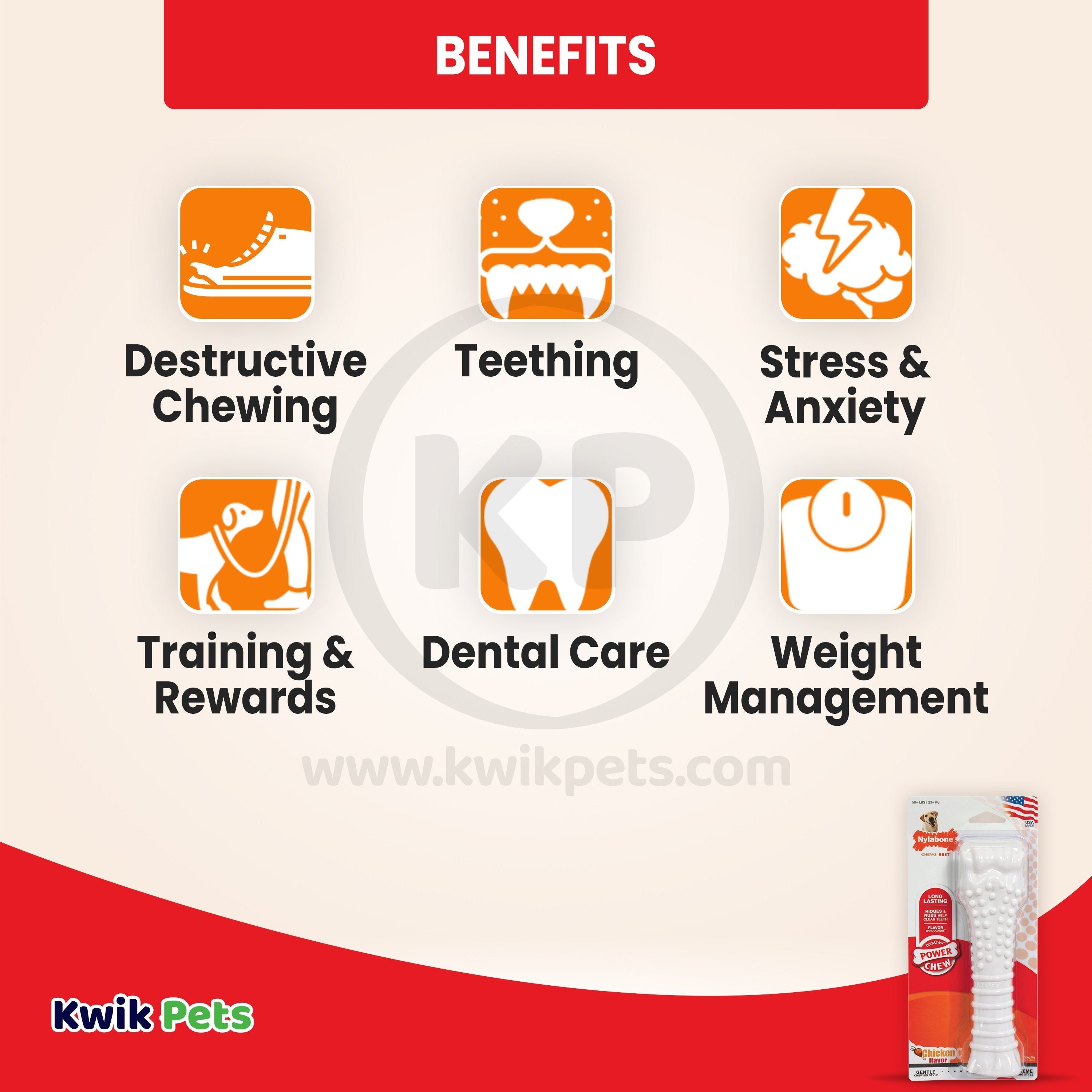 Nylabone Power Chew Dog Toy Chicken  XL/Souper - 50+ lbs