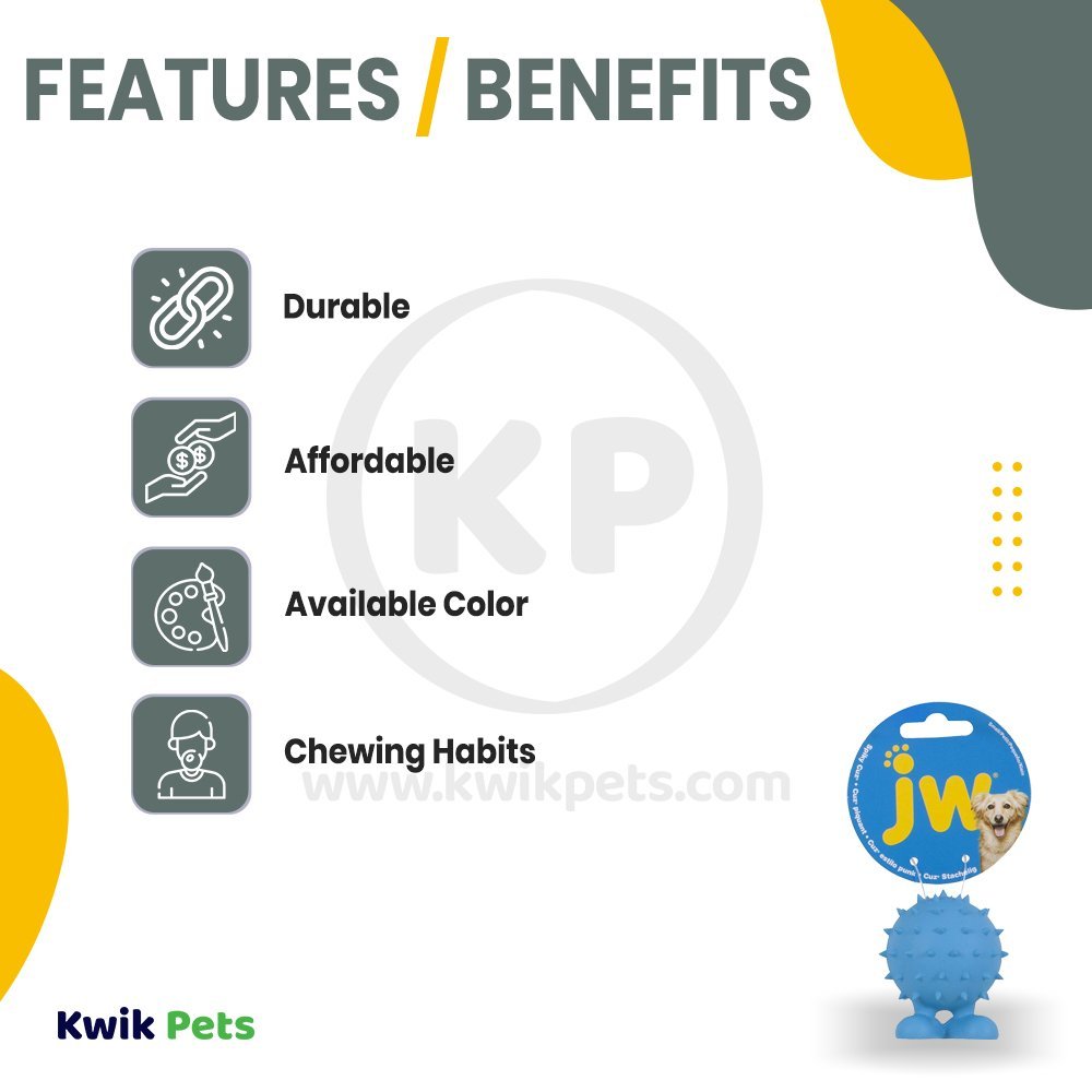 JW Pet Spiky Cuz Dog Toy Assorted Small