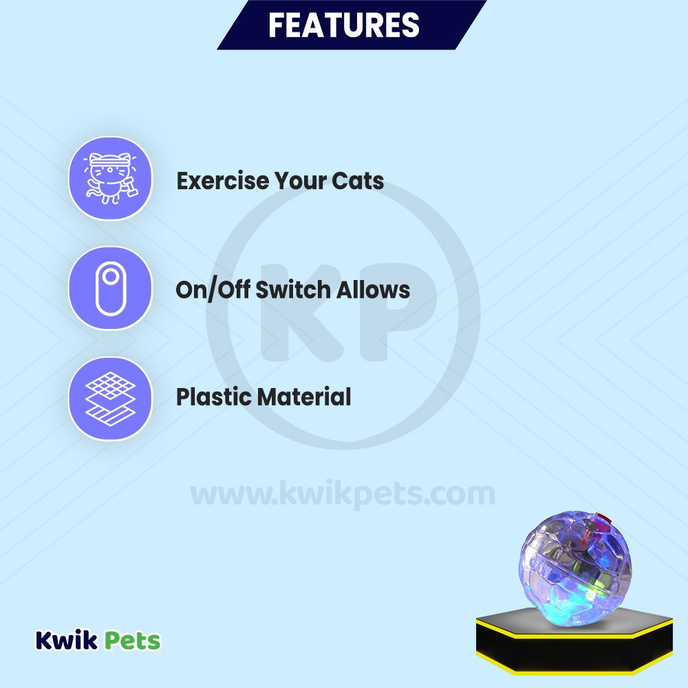 Spot LED Motion Activated Ball Cat Toy Multicolor