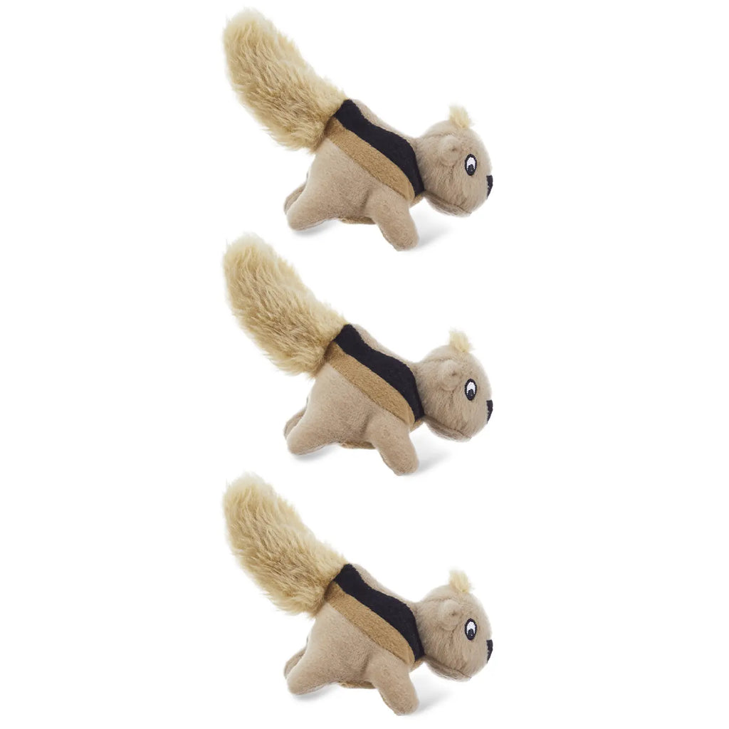 Outward Hound Squeekin' Animals Dog Toy Squirrel 3 Count