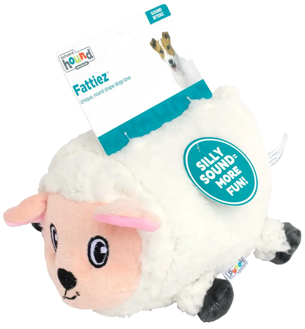Outward Hound Fattiez Sheep Plush Dog Toy White Medium