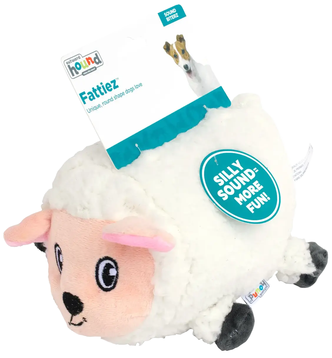 Outward Hound Fattiez Sheep Plush Dog Toy White Medium